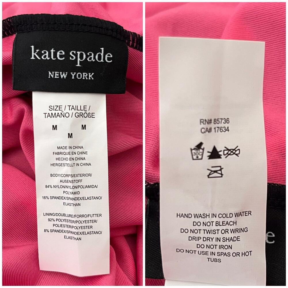Kate Spade Long Sleeve Rashguard Fruit Print One-Piece Swimsuit Medium NEW - Picture 6 of 10